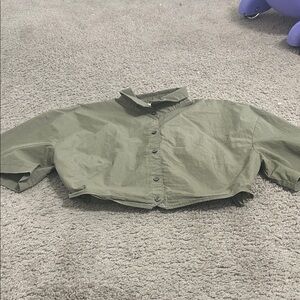 Topshop Olive Green Crop Top